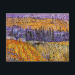 Landschaft bei Auvers in Rain von Vincent van Gogh Postkarte<br><div class="desc">Landschaft bei Auvers im Regen von Vincent van Gogh ist eine Vintage Kunst Post-Impressionismus Landschaft Natur Malerei. Eine Herde Vögel, Krähen fliegen während eines Regensturms über eine Wiese auf einem Bauernhof. Auf der anderen Seite des Feldes befinden sich Zypressen. Über den Künstler: Vincent Willem van Gogh (1853-1890) war einer der...</div>