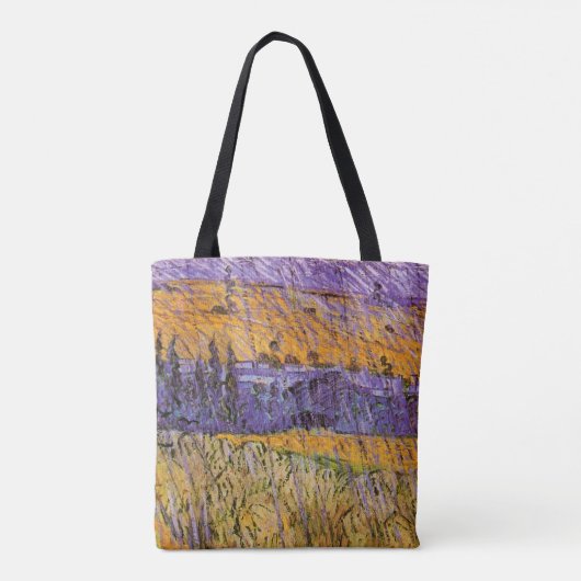 Landschaft bei Auvers in Rain von Vincent van Gogh Tasche (Rückseite)