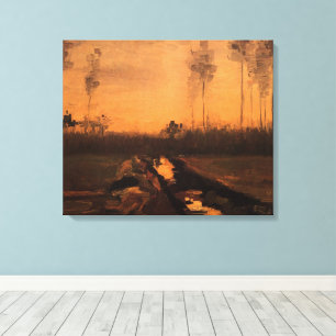 Landschaft bei Dämmerung von Vincent van Gogh Leinwanddruck