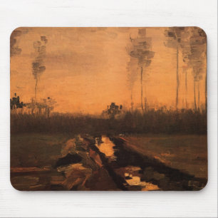Landschaft bei Dämmerung von Vincent van Gogh Mousepad
