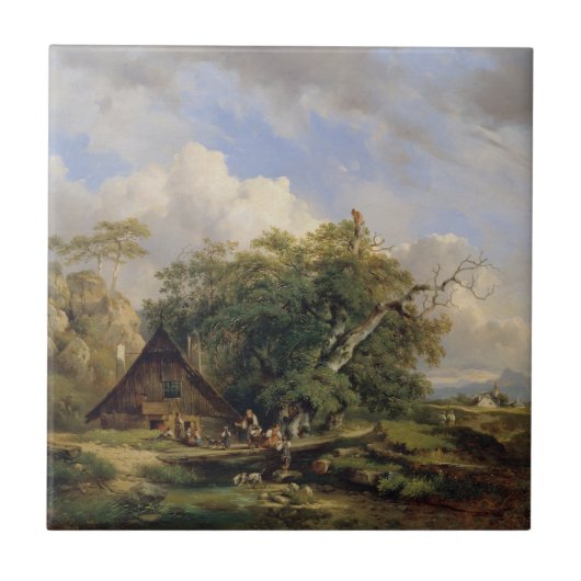 Landschaft bei Gutenstein - Dominik Schufried Fliese (Vorderseite)