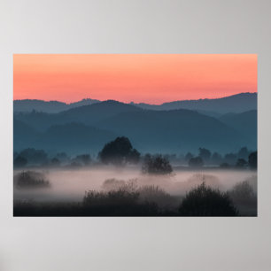 Landschaft bei Sonnenuntergang Poster
