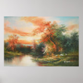 Landschaft bei Sonnenuntergang Poster (Vorne)