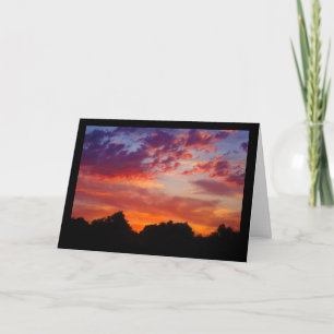 Landschaft bei violettem Sonnenuntergang Karte