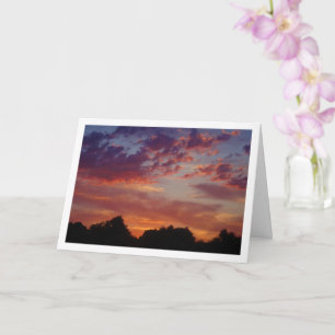 Landschaft bei violettem Sonnenuntergang Karte