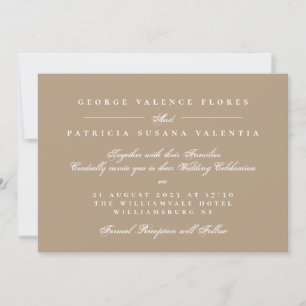 Landschaft Beige Gold Formal Kalligrafie Elegante Einladung
