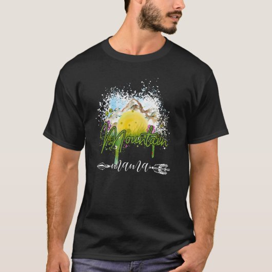 Landschaft Berg Mama Wandern Mama Blume Mütter T-Shirt (Vorderseite)