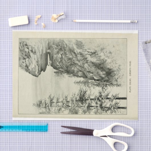 Landschaft Berggipfel Ephemera Entdeckungsreise Seidenpapier (Handwerk)