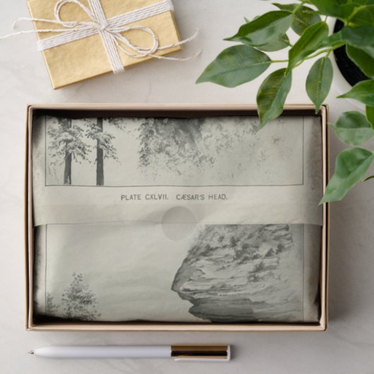 Landschaft Berggipfel Ephemera Entdeckungsreise Seidenpapier (Geschenk)