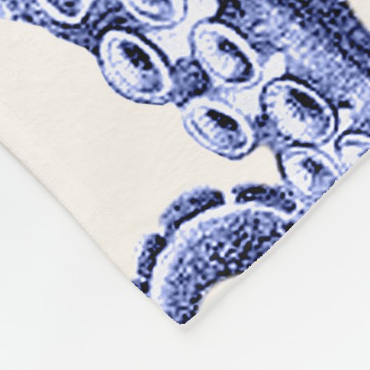 Landschaft Blauer Krake Fleecedecke (Ecke)