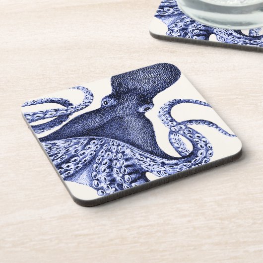 Landschaft Blauer Krake Getränkeuntersetzer (Linke Seite)