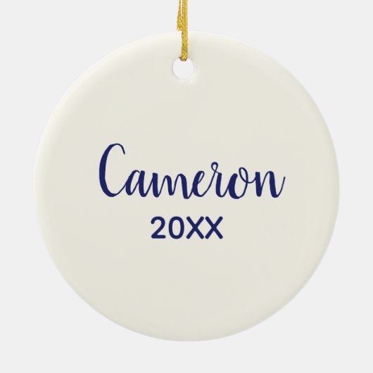 Landschaft Blauer Krake Keramik Ornament (Hinten)