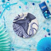 Landschaft Blauer Krake Pappteller (Party)