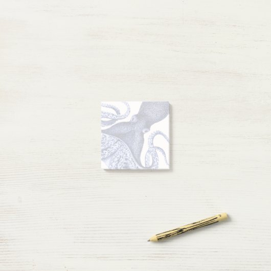 Landschaft Blauer Krake Post-it Klebezettel (Auf Schreibtisch)