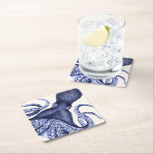 Landschaft Blauer Krake Rechteckiger Pappuntersetzer (Vor Ort)