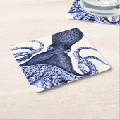 Landschaft Blauer Krake Rechteckiger Pappuntersetzer (angewinkelt)