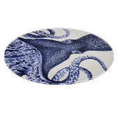 Landschaft Blauer Krake Schneidebrett (Ecke)