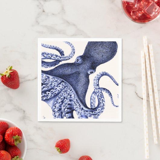 Landschaft Blauer Krake Serviette (Beispiel)