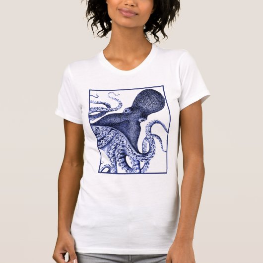 Landschaft Blauer Krake T-Shirt (Vorderseite)