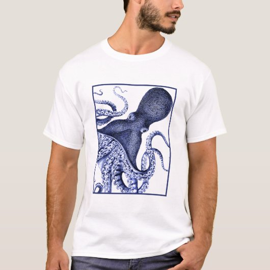 Landschaft Blauer Krake T-Shirt (Vorderseite)