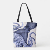 Landschaft Blauer Krake Tasche (Rückseite)