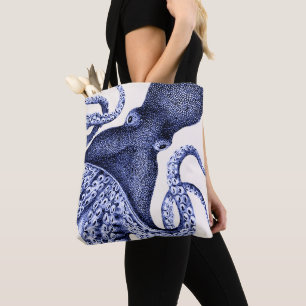Landschaft Blauer Kraken Tasche