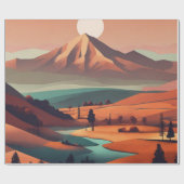 Landschaft Boho Geschenkpapier (Flach)