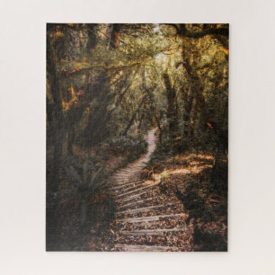 Landschaft Braun Grüne Magie Wald Herbst Puzzle