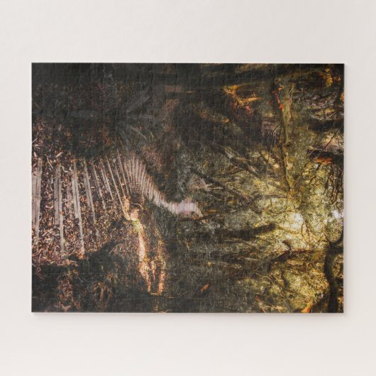 Landschaft Brown Green Magic Forest Herbst Herbst Puzzle (Horizontal)