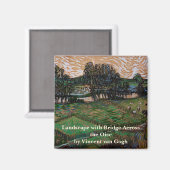 Landschaft, Brücke über die Oise von Vincent van G Magnet (Vorderseite/Rückseite)