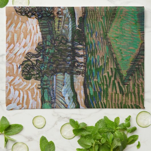 Landschaft, Brücke über Oise durch Vincent van Gog Geschirrtuch (Gefaltet)