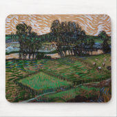 Landschaft, Brücke über Oise durch Vincent van Gog Mousepad (Vorne)