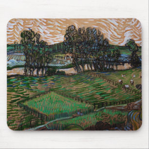 Landschaft, Brücke über Oise durch Vincent van Gog Mousepad