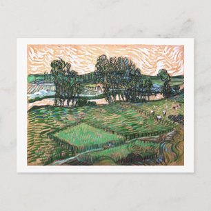 Landschaft, Brücke über Oise, Vincent van Gogh Postkarte