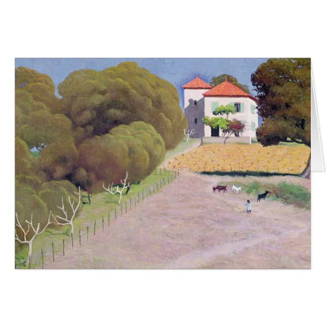 Landschaft, das Haus mit roten Roof, 1924 (Vorderseite (Horizontal))