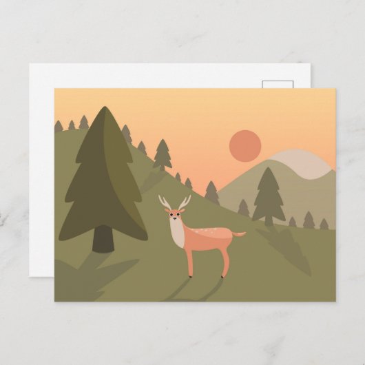 Landschaft Deer Mountain - Natur Wilhelm Tell Postkarte (Vorne/Hinten)
