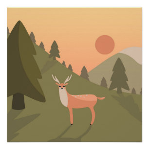 Landschaft Deer Mountain Naturpark California Poster