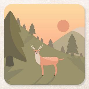 Landschaft Deer Mountain Naturpark California Rechteckiger Pappuntersetzer