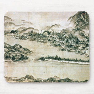 Landschaft der Berge und des Flusses Mousepad