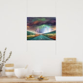 Landschaft der Blitze Poster (Küche)