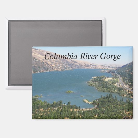 Landschaft der Columbia River Gorge Magnet (Vorderseite/Rückseite)