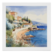 Landschaft der Côte d'Azur Poster (Vorderseite)
