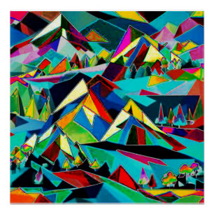 Landschaft der Gipfel Poster