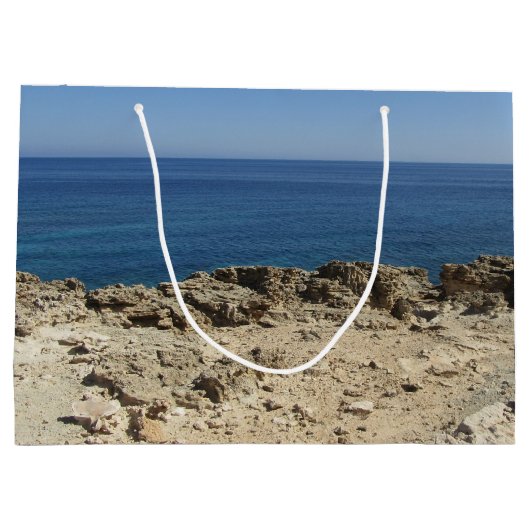 Landschaft der griechischen Inseln im Mittelmeer Große Geschenktüte (Rückseite)