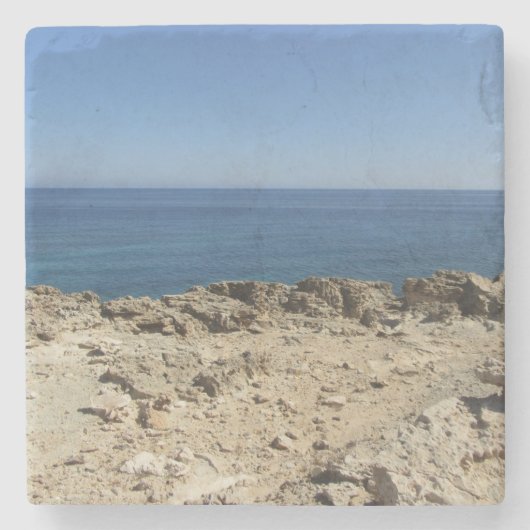 Landschaft der griechischen Inseln im Mittelmeer Steinuntersetzer (Vorderseite)