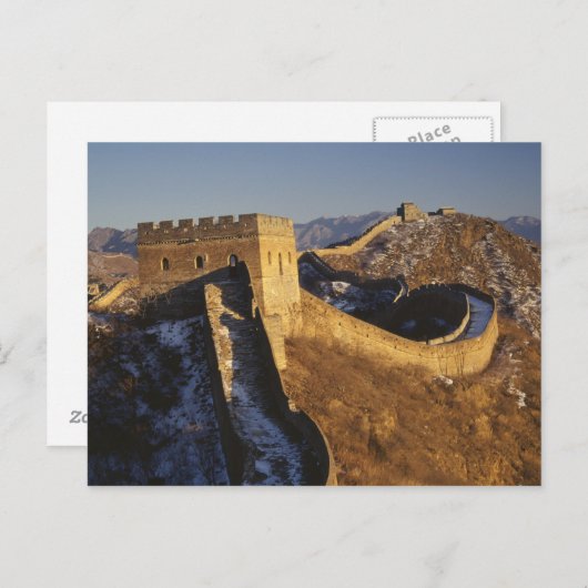 Landschaft der Großen Mauer bei Sonnenuntergang, C Postkarte (Vorne/Hinten)