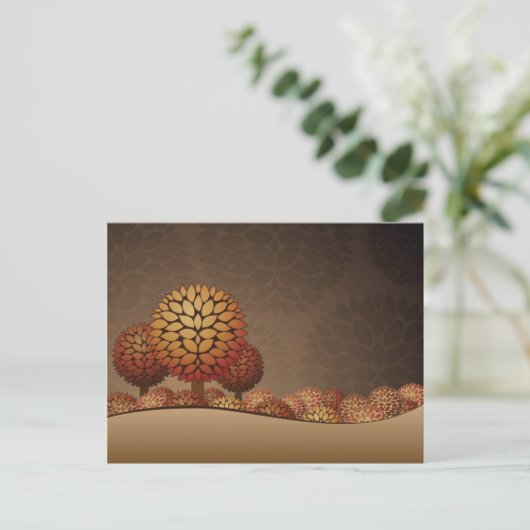 Landschaft der Herbstnacht. Abstrakt Postkarte (Stehend Vorderseite)