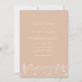Landschaft der Hochzeitswüste Sand Beige Kaktus Einladung (Vorderseite)