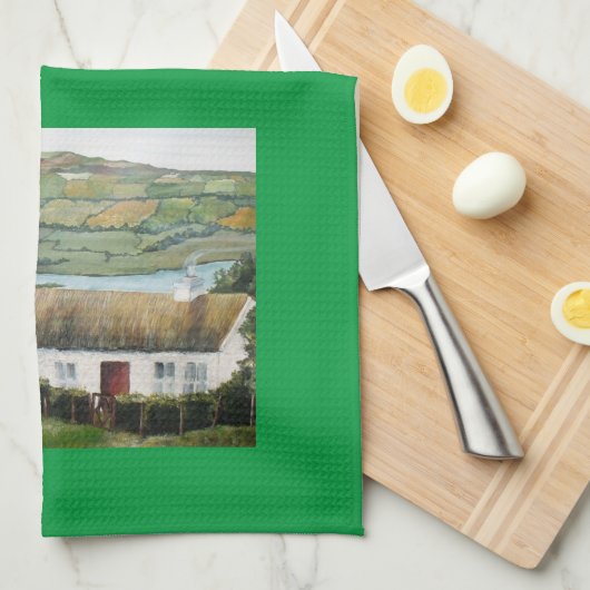 Landschaft der irischen Hütte Geschirrtuch (Viertel Falte)