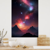Landschaft der kosmischen Berge Poster (Küche)